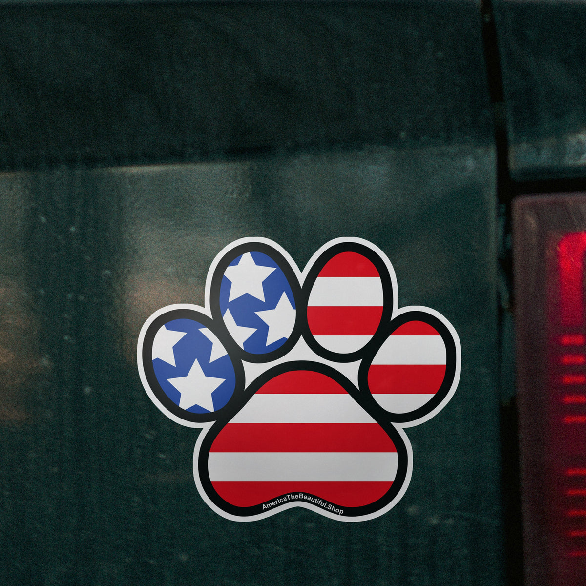 Pawsitively American Dog Paw Print American Flag Magnet